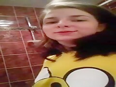 Plays with pussy then dog licks